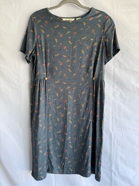 Vintage Eddie Bauer Petite Midi Dress Women’s Medium Blue Floral Cottagecore